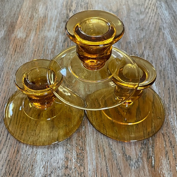 Vintage Other - Vintage Amber Glass Taper Candle Holder Collection❤️🕯️